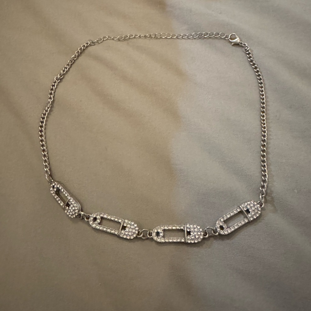 Dolls Kill Silver Safety Pin Necklace